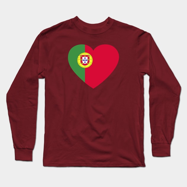 I Love Portugal // Heart-Shaped Portuguese Flag Long Sleeve T-Shirt by SLAG_Creative